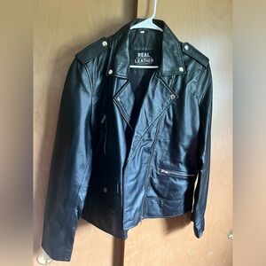 Black Real Leather, 2XL, Women’s Jacket